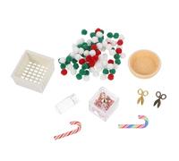 Gatuida 1 set di mini accessori per la casa delle bambole di Natale - Decorazioni per scene in miniatura - Mini oggetti di scena per le vacanze - Piccole palline e scatole di Natale per decorazioni da
