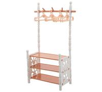 Gatuida 1 set di mini scarpiere per casa delle bambole - accessori per casa in miniatura - supporto portaoggetti in plastica per l'organizzazione dei vestiti - mobili in miniatura