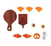 Gatuida 1 set di miniature per casa delle bambole - Mini giocattoli realistici per pane e caffè - Accessori da cucina in miniatura - Giocattolo per la simulazione di cibo per la colazione da esporre
