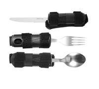 Gatuida 1 set di posate per anziani con disabilità, posate adattabili per tremori alle mani, cucchiaio e forchetta anti-vibrazione con peso, utensili angolati flessibili per