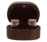 Gatuida 1 set di scatola per capelli fetali - Scatola dei ricordi in legno per neonati per preservare il cordone ombelicale e i capelli fetali - Contenitore ovale da collezione con 2 bottiglie per