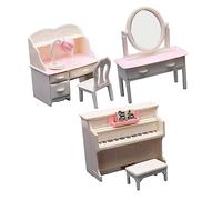 Gatuida 1 Set di scrivania per pianoforte simulato accessori di scena in miniatura per Decorazioni mini dolci mini mobili Mini mobile Accessorio Mini House plastica