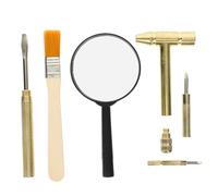 Gatuida 1 set di strumenti per scavare dinosauri per bambini, strumenti di scavo archeologico Kit di scavo fossili di dinosauro con mini martello scalpello spazzola lente d'ingrandimento per gemme
