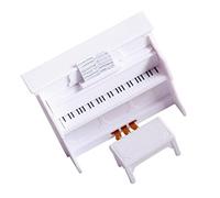 Gatuida 1 Set Mini Pianoforte Carino Piccolo Ragazzo Impostore Fingere Di Suonare Il Pianoforte Giocattolo Per Pianoforte in Miniatura Minuscolo Sgabello Da Pianoforte Casa Plastica Bianca