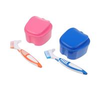 Gatuida 1 Set Set Di Spazzolini Da Denti Viaggio Della Dentiera Contenitore Per Immersione Della Protesi Bagno Per Protesi Con Spazzolino Kit Spazzola Per Dentiera Uomo Pp