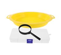 Gatuida 1 Set Setaccio per Ricerca Oro Portatile Pannello Rete per Estrazione Oro Pratici per Prospezione con Ingranditore e Scomparti