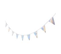 Gatuida 1 striscione triangolare con corda: festoni in tessuto da 32,8 piedi con 36 bandierine triangolari - Decorazioni iridescenti per compleanni, addio al nubilato, ricevimenti nuziali