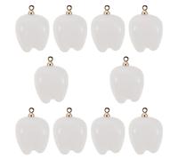 Gatuida 10 pezzi di ciondolo per denti - Ciondolo per gioielli divertente in resina con ornamento per denti fai da te, forniture per la creazione di gioielli per orecchini, collane, braccialetti,