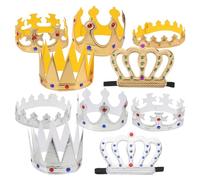 Gatuida 10 pezzi di corone da re per bambini: cappelli da principe di Halloween con strass per feste di compleanno, costumi da principe medievale reale per cosplay