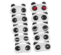 Gatuida 10 pezzi Maschera Occhi in e Pile Morbido Protezione Oculare con Design Panda Cartoon Comfort Elastico per Sonno Rilassante e Creativo