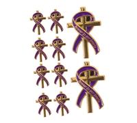 Gatuida 10 Pezzi Spille Croce Funeraria in Metallo Liscio con Nastro Spille da Ricordo Religiose per Ospiti Memoriali Matrimonio e Commemorazioni Cristiane