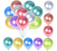 Gatuida 100 Palloncini in Lattice Metallizzato Colorati per Feste Compleanno e Decorazioni Party Addensato e Resistente per Eventi