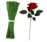 Gatuida 100 Pezzi Palo del Fiore di Simulazione Ondulato Gambo Floreale Fiori Nuziali Artificiali Viti simulare steli di Fiori Fai da Te Bastoncini di Fiori Asta di Fiori Fai da Te Verde