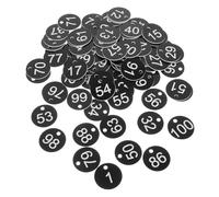 Gatuida 100 pezzi Targhette Numerate in Plastica con Numeri Chiari e Resistenti per Smistamento e Identificazione in Negozi Ristoranti Palestre e Alberghi
