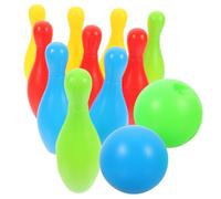 Gatuida 12 Bowling Interattivo Genitore con Bottiglie Colorate e Palle per Sviluppare Coordinazione e Colore Casuale Colore Casuale