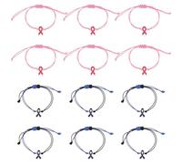 Gatuida 12 braccialetti di sensibilizzazione: braccialetti di corda intrecciata fatti a mano e ispirati alla consapevolezza - regolabili per la salute e il da stress post-traumatico