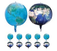 Gatuida 12 palloncini globo da 22 pollici con mappa del mondo e pianeta, palloncini in lamina - Decorazioni per la Giornata della - Articoli per feste di compleanno e viaggi
