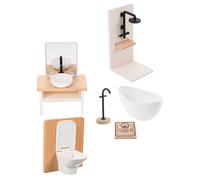 Gatuida 12 per Casa delle Bambole, Accessori Plastica Resistenti per Gioco, Decorazione Scena Bagno Doccia, Lavabo, Wc, Vasca e Bilancia Miniatura