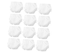 Gatuida 12 Pezzi Mini Mutandine Bianche per Bambole Accessori Vestiti per Bambolotti Biancheria Intima Facile da Indossare per Giochi di Vestizione e Sviluppo Autonomia