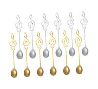 Gatuida 12 Pezzi Musicali Inossidabile con Lungo Decorativi per Latte e Yogurt Design Note Musicali Compatti e e Viaggio