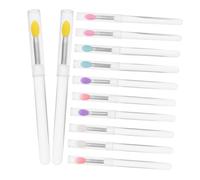 Gatuida 12 pezzi Pennelli Trucco Labbra in Silicone Portatili con Copertura Antipolvere Pennelli Applicatori Lipstick Colorati per Make Up Professionale e Viaggio