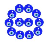 Gatuida 12 Pezzi Perline Anti-malocchio in Vetro Blu 3 Cm, Ciondoli Fai da Te per Creazione Gioielli, Decorazioni per Collane e Bracciali Artigianali