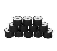 Gatuida 12 Pezzi Supporti in Gomma Antivibrazione Isolatori Vibrations Ammortizzatori Cilindrici Resistenti per Compressori e Macchinari Montaggio Doppia Filettatura per Riduzione Rumore e