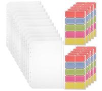 Gatuida 12 pezzi Zip per Raccoglitori Trasparenti con Etichette Adesive Buste Organizer per Documenti Foto Carte Ricevute Protezione Senza Forare