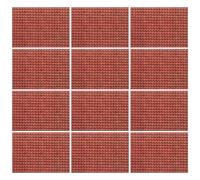 Gatuida 12 rivestimenti murali per case delle bambole in miniatura - Fogli di carta da parati con texture realistica in mattoni - Adesivi autoadesivi per pannelli retrò per la ristrutturazione della