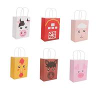 Gatuida 12 Sacchetti Regalo Creativi in Carta Animali da Fattoria Sacchetti Caramelle Eco-Compatibili Leggeri Fondo Piatto per Feste e Bomboniere Bambini