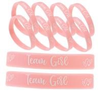 Gatuida 12pezzi Braccialetti Team Girl Per Rivelazione Sesso Ragazza Braccialetti in Silicone Per Shower Accessori Festa Gender Reveal