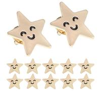 Gatuida 12pezzi Spilla Stella Cinque Punte Motivo Sorridente Decorazione per Eventi Tema e Accessori per Bavero Chiusura Facile da Usare e Finitura Galvanizzata Duratura