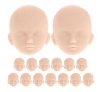 Gatuida 15 teste di bambola di simulazione: teste di pratica per il trucco in plastica morbida per la riverniciatura fai da te di parti di manichino in mini corpo per accessori per la creazione e la