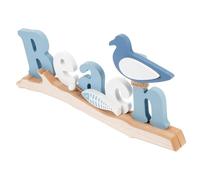 Gatuida 1pezzi Decorazione Volatile in Legno Stile Mediterraneo Con Sdraio Da Spiaggia Ornamentale Creativo Per Casa Tavolo Studio e Vetrina Verde Fresco e Accogliente