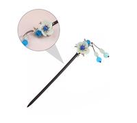 Gatuida 1pezzi Forcina per Capelli in Legno Naturale Decorata Pietre Azzurre e Agata per Occasioni Informali Feste e Cosplay come Regalo per Amanti della Cultura Cinese