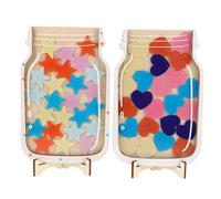 Gatuida 2 barattoli di ricompensa in legno Montessori con gettoni a forma di stella e cuore per la motivazione dei bambini, tabella delle faccende domestiche, monitoraggio degli obiettivi in età