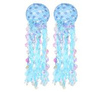 Gatuida 2 decorazioni di compleanno a forma di sirena, lanterne di carta a forma di medusa per baby shower sottomarino, decorazione per feste di compleanno sull'oceano