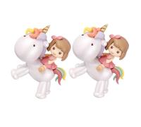 Gatuida 2 Decorazioni Torta Unicorno Bambina Statue Cake Topper con e Unicorno per Feste e Compleanni Addobbi Party Colorati e Delicati