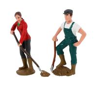 Gatuida 2 Miniature Contadini Modellini Simulazione Figure Realistiche Contadino e Contadina per Decorazione e Collezione