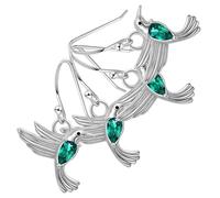 Gatuida 2 Paia di Orecchini a Bottone a Forma di Colibrì con Zirconi Verdi, Gioielli Pendenti per Donna, Regalo Madre e Figlia, Design Sofisticato e Confortevole per Uso Quotidiano