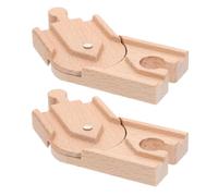 Gatuida 2 Pezzi Accessori del treno in legno che fa i primi passi Giocattolo da gioco sui binari del treno linea ferroviaria giocattolo del treno rotaie Di legno Cachi