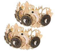 Gatuida 2 Pezzi Accessori per Chioma Donna Vintage in Lega Motivo Taiji, Leggero e Comodo da Indossare, per Cosplay e Cerimonie Tradizionali