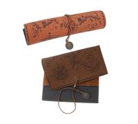 Gatuida 2 pezzi Astucci Rotolo Portapenne Vintage in Tela e Pelle Organizer Penne Portatile per Matite Pennelli e Colori e Scuro Facile e Leggero