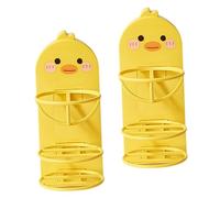 Gatuida 2 pezzi Beauty Sponge Parete Cartoon Giallo Supporto Asciugatura e Organizer Cosmetico Multifunzionale Design e Portatile per Bagno e Camera