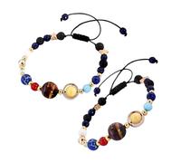 Gatuida 2 Pezzi Bracciale a stella del sovrano braccialetto planetario estetica dei braccialetti braccialetto rigido con perline Gioielli del pianeta Otto pianeti perle poliestere Nero