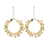 Gatuida 2 pezzi Braccialetto a catena con cavigliera Jingle Bell - Catena regolabile a piedi nudi con nappa e perline - Gioielli alla caviglia per donne Accessori per danza del ventre