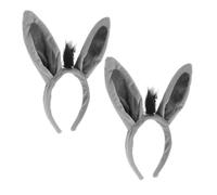 Gatuida 2 Pezzi Cerchietto a asinello Animali Marrone divertente Frangia signore fascia fasce per Fascia costume plastica Grigio