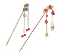 Gatuida 2 Pezzi Chinese Style Hair Sticks With Coin And Flower Motifs Lightweight Metal Chignon Hair Pins For Women Traditional Hanfu Accessories Symbolizing Prosperity And Elegance