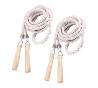 Gatuida 2 Pezzi Corda per Saltare in Cotone Tessuta Manici in Legno Corda Salto Extra Lunga per Gruppi Fitness Giochi di Squadra e Attività Outdoor