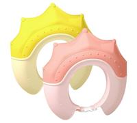 Gatuida 2 pezzi Cuffia da Doccia in Silicone Regolabile Cappello Protettivo per Lavare i Capelli Antigoccia per Occhi e Orecchie e Leggero per Ragazzo Ragazza Rosa Corallo